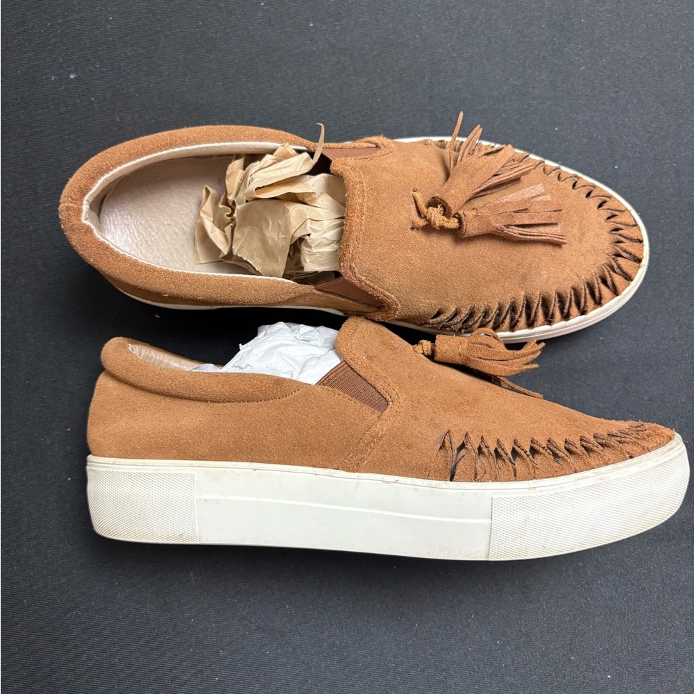 J Slides Brown Suede Loafers